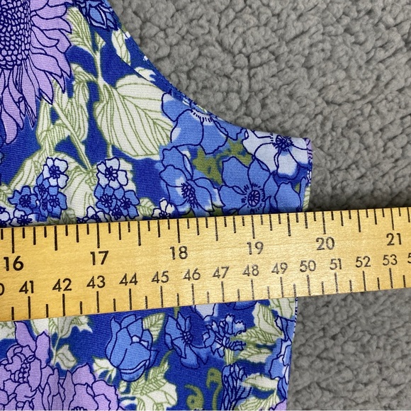 Chadwicks floral dress Womens size 16 blue Maxi Cottagecore Vtg sleeveless - Picture 3 of 16